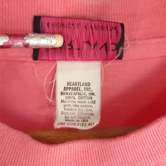 Vtg Coldfoot Alaska Graphic T-Shirt Men's OSFA Pink Heartland Apparel 80s USA - Picture 5 of 11